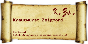 Krautwurst Zsigmond névjegykártya